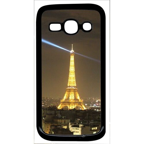 Coque Pour Smartphone - Tour Eiffel - Compatible Avec Samsung Galaxy Ace 3 - Plastique - Bord Noir