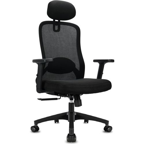 Chaise Bureau Ergonomique, Fauteuil De Bureau À Réglables Appui-Tête, Accoudoirs, Réglage En Hauteur, Siège Bureau Ergonomique Avec Fonction Bascule 90°-130°(Verrouillable) Roulement 150kg