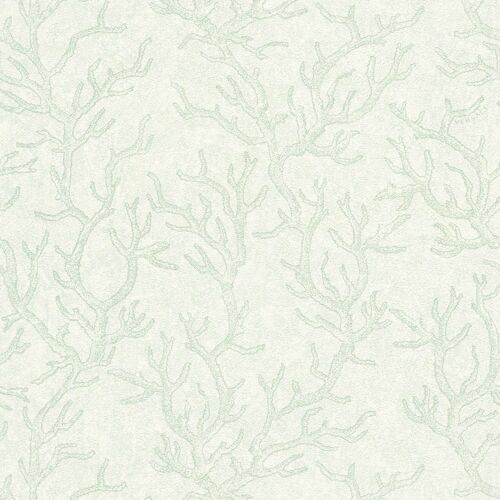 Papier peint de luxe exclusif Profhome 344973-GU papier peint intissé légèrement texturé avec un dessin graphique brillant vert argent 7,035 m2