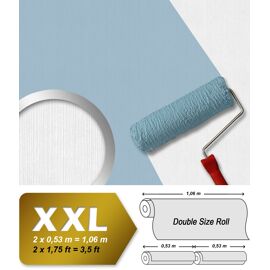 Papier peint texturé Profhome 320071-GU papier peint intissé à peindre légèrement texturé avec une texture tangible mat blanc 26,5 m2