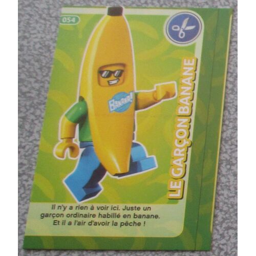 Carte Auchan 2018 : Crée Ton Monde Lego - N°054 Le Garçon Banane - Carte Collector À L'impression Décalée