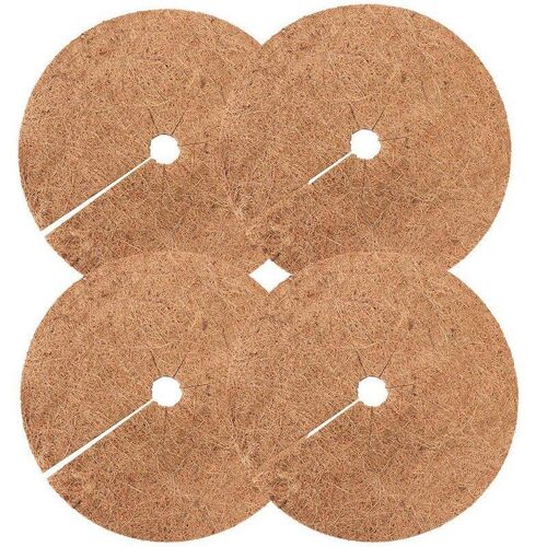 Tapis Rond De Protection Contre Les Mauvaises Herbes, Pour Le Jardin Extérieur, Hôtel, Pot De Fleurs, Panier Suspendu, En Fiber De Coco, 4 Pièces, 37cm