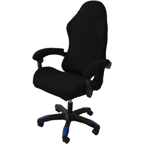 4 Pièces Houssedechaise De Bureau Avec Accoudoirs,Houssesdechaise De Gaming,Housse Fauteuil Bureau Lavable,Antidérapant,Convientauxchaises De Jeu,Chaises D'Ordinateur,Chaises Pivotantes (Noir)