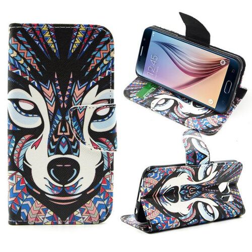 Etui A Rabat Samsung Galaxy S6 Le Loup Solitaire Eco-Cuir (Pu)