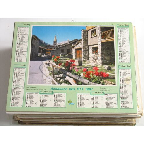 Almanach Des Ptt 1987 Oller Vieux Village Du Val D'isère (73), Cabourg (14)