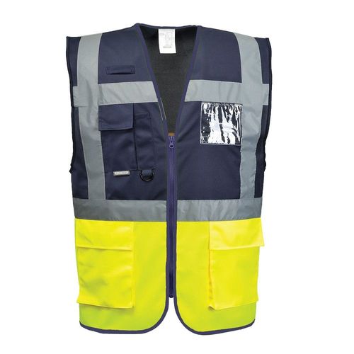 Gilet Haute Visibilité Portwest Executive Paris Bicolore Bleu Marine XXL