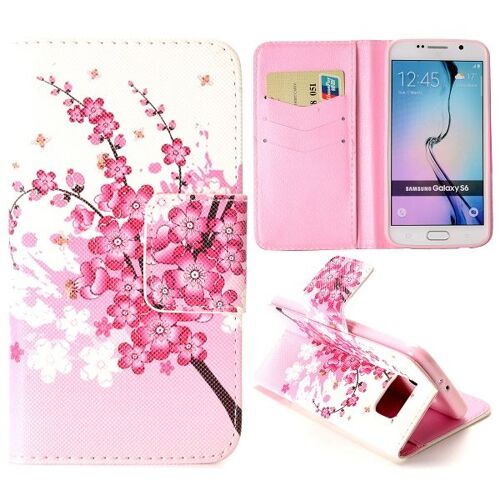 Etui A Rabat Samsung Galaxy S6 Le Jardin Rose Eco-Cuir (Pu)