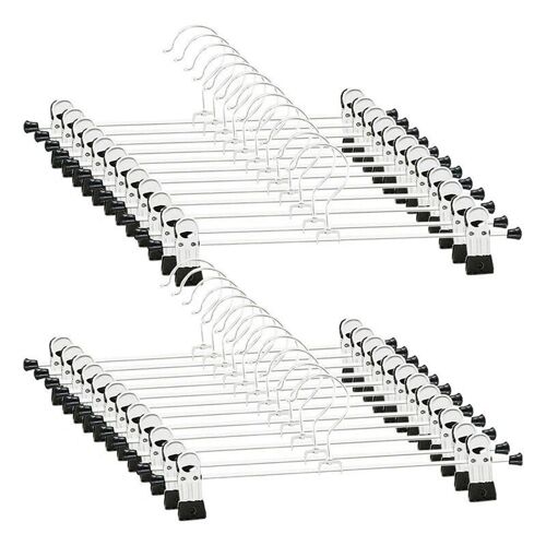 Cintres De Jupe De 24 Pièces Avec Des Agrafes, Cintres De Pantalon En Métal De Cintre De Pantalon Gain De Place Pour Des Vêtements De Jupes De Pantalon
