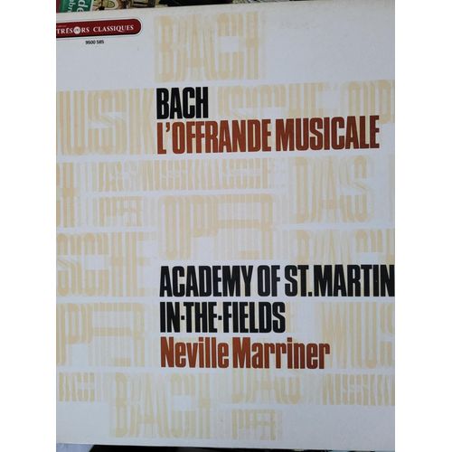 Vinyle Bach L'offrande Musicale Academy Of St Martin In The Fields Neville Marriner.