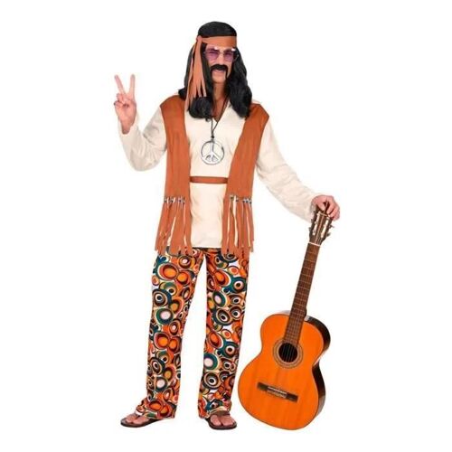 Déguisement Hippie - Widmann - Xxxl - Multicolore - Chemise Avec Gilet - Pantalon Et Ceinture