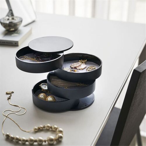 Boîte De Rangement Pour Bijoux 4 Couches Plateau De Rangement Rotatif D'accessoires De Bijoux Avec Porte-Couvercle Organisateur De Maquillage Support De Rangement Pour Bijoux # T2