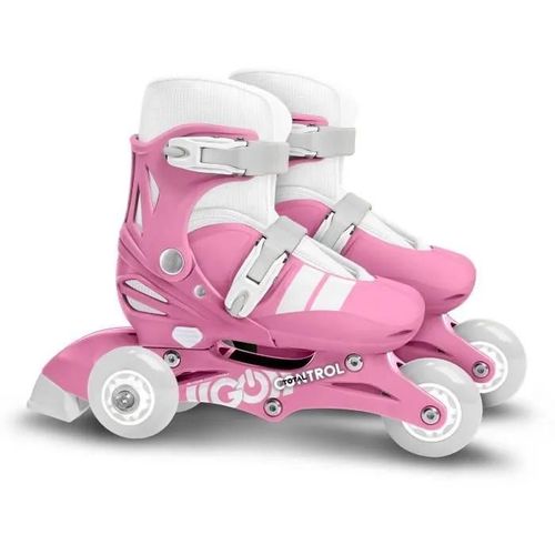 Patins En Ligne 2-En-1 - Stamp - Skids Control - 3 Roues - Taille 27-30 - Rose