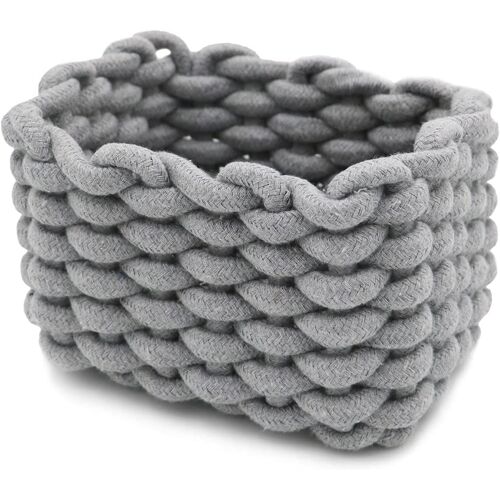 Panier De Rangement En Corde De Coton,Boîte De Rangement Décoratifs Pour Chambre De Bébé, Chambre À Coucher, Salon(Gris)