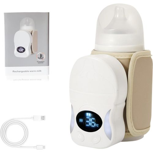 Chauffe-Biberon Pour Bébé,Chauffe-Lait Avec Éclairage 10000 Mah,6 Températures Réglables,Rechargeable Par Usb,Chauffe-Biberon Portable Pour Les Déplacements Et À La Maison,Lait Maternel