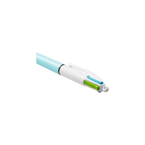 Stylo Bille Bic Fun 4 Couleurs Rechargeable Et Rétractable Bleu Pastel