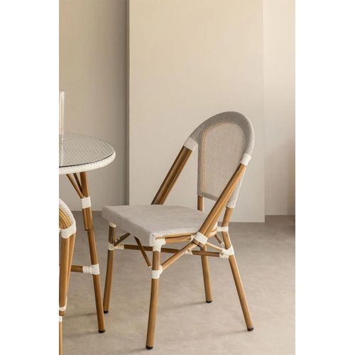 Lot De 2 Chaises De Salle À Manger Empilables En Aluminium Brielle Bistro Blanc Gardenia