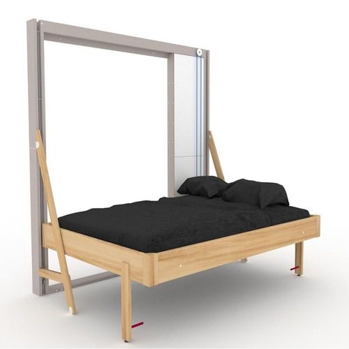 Lit Escamotable Au Plafond Juno Horizontal 140*200 Cm Pin Encadrement Cachemire