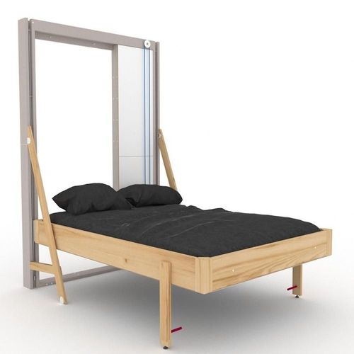 Lit Escamotable Au Plafond Juno Vertical 140*200 Cm Pin Encadrement Cachemire