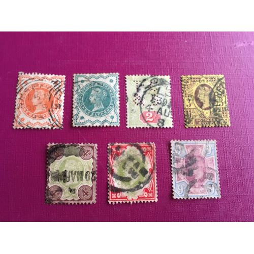 7 Timbres Grande Bretagne Oblitérés 1887/1910 Lot 1