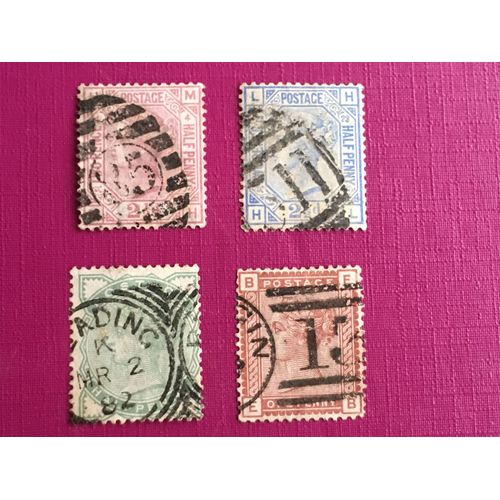 4 Timbres Grande Bretagne Oblitérés 1875/1881 Lot 3