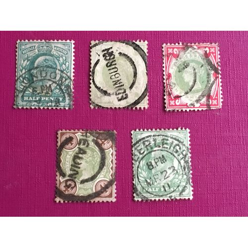 5 Timbres Grande Bretagne Oblitérés 1887/1902 Lot 2
