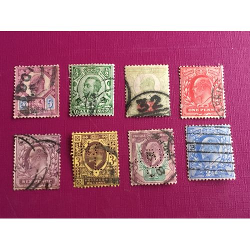 8 Timbres Grande Bretagne Oblitérés 1908/1911 Lot 5