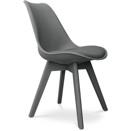 Premium Chaise Brielle Avec Coussin De Style Scandinave Gris Foncé