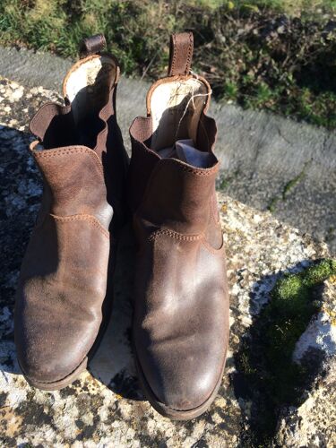 Équitation Paire Mi Bottes + Mini-Chaps Cuir Marron