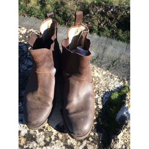Équitation Paire Mi Bottes + Mini-Chaps Cuir Marron