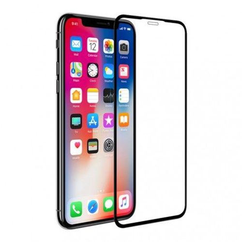 Film Verre Trempé Incurvé Pour Iphone Xs Intégral Noir