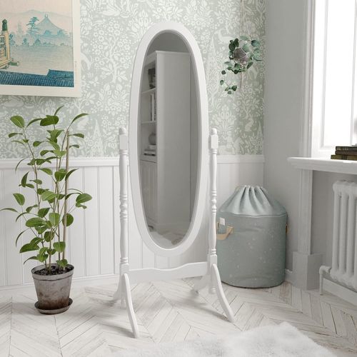 Home Discount Nishano Horse Floor Mirror On Stand Adjustable Dressing Furniture Large White, 145 X 41 X 48 Cm