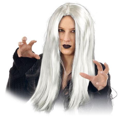 Déguisement D'halloween - Perruque Femme Sorcière - Gris