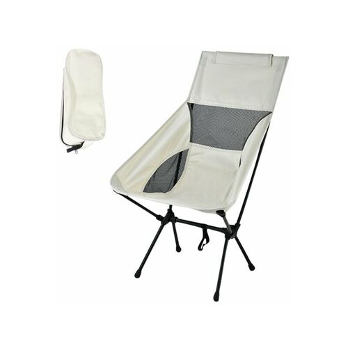 Chaise De Camping Chaise Portable En Tissu Oxford Siege De Chaise Pliante Robuste Pour La Peche,Le Camping,Le Festival,Le Pique-Nique,Le Barbecue,Le Pique-Nique En Plein Air,Blanc Goodnice