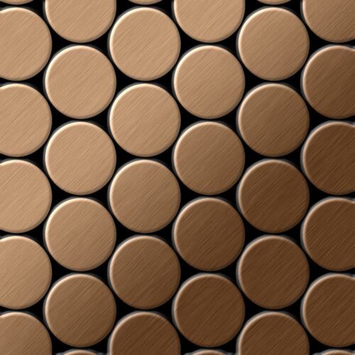 Mosaïque métal massif Carrelage Titane brossé Amber cuivre Grosseur 1,6mm ALLOY Dome-Ti-AB 0,73 m2