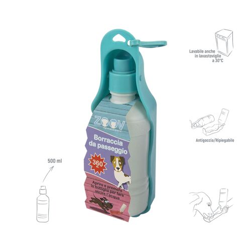 12 XBOUTEILLE DE MARCHE ZOOV 500 ML VERT