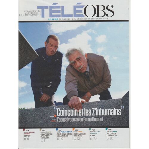 Télé Obs 2810 Du15/09 Au 21/09/2018: Coincoin Et Les Z'inhumains