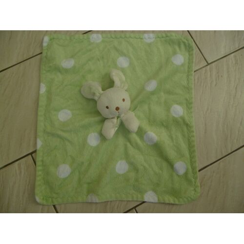 Doudou Plat Lapin Vert Et Blanc Blankets And Beyond