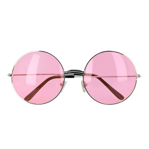 Paire De Lunettes Rondes Xl Roses Hippie Adulte