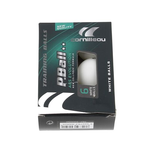 Balle De Tennis De Table Cornilleau P-Ball Abs Evolution 2 (Bte 6 Balles Plastique) Blanc Unique