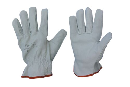 12 XGANTS DE VACHE TOUT BLANC FLEUR TAILLE 10