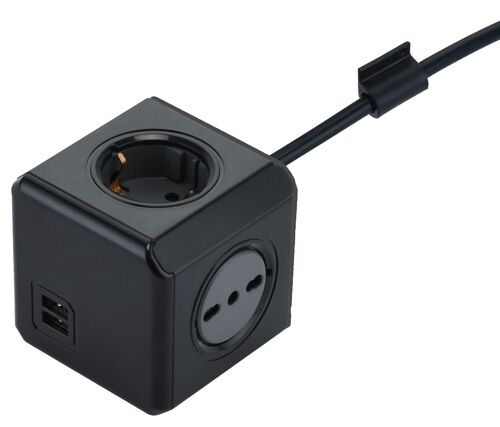 1 XCUBO DOUBLE PRISE MULTI 2SCHU + 2BIP + 2USB 2.1A