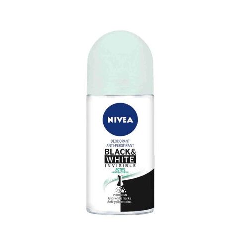 Nivea Desodorante Black And White Invisible Active Roll On 50 Ml 
