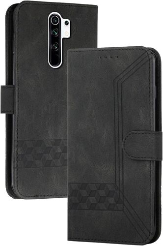 Coque Compatible Avec Redmi Note 8 Pro,Anti-Choc Housse En Cuir Premium Flip Case Portefeuille Etui,Noir