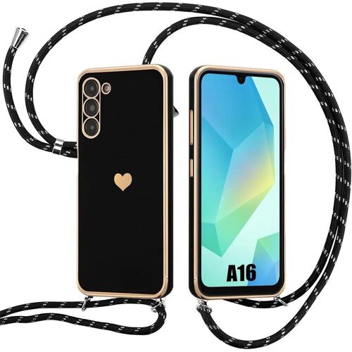 Coque Pour Samsung Galaxy A16 4g/5g - Protection Anti-Rayures Souple Avec Bandoulière Noire - E.F.Connection