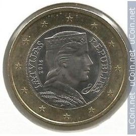 Pièce 1 Euro Lettonie 2016