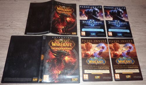 Jeu Pc Dvd-Rom Rare : Worl Of Warcraft Cataclysm - Extension - 12+, De Chez Blizzard, Version Complète Avec Le Dvd, La Notice En Français Et 4 Cartes Passe Invité Avec Leur Codes