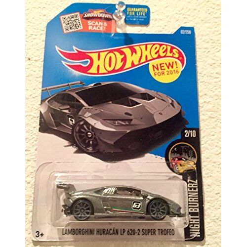 Hot Wheels 2016 Night Burnerz Lamborghini Huracan LP 620-2 Super Trofeo 82250, Silver