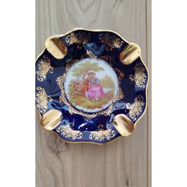 Cendrier En Porcelaine De Limoges Et Or 22k