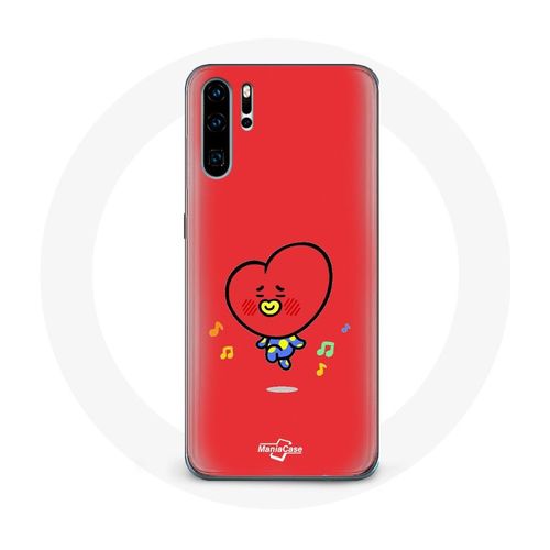 Coque Pour Huawei P30 Pro Bts Bangtan Garçons Bt21 Tata V Fond Rouge