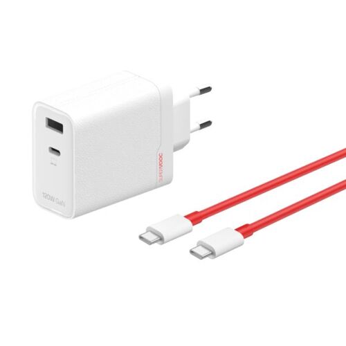 OnePlus SUPERVOOC 120W double port charge rapide USB-C avec câble blanc